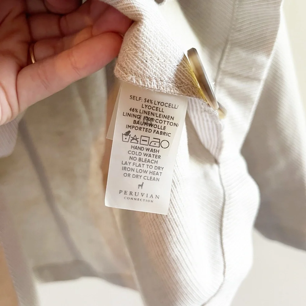 Like New Peruvian Connection Belda Linen Blend Blazer Sz 14 - Picture 8 of 8